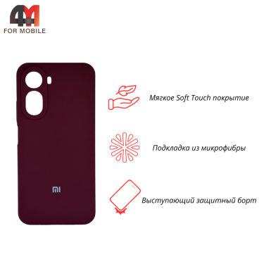 Чехол для Xiaomi Redmi A7 Pro 4G Silicone Case, цвет марсала