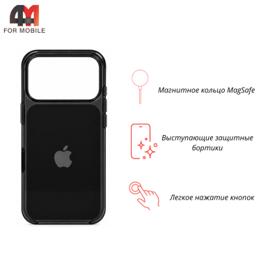 Чехол для iPhone 17 Pro/18 Pro Clear Case+MagSafe, черный