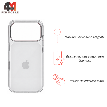 Чехол для iPhone 17 Pro Max/18 Pro Max Clear Case+MagSafe, белый