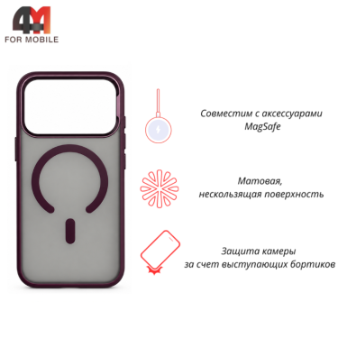 Чехол для iPhone 17 Pro/18 Pro пластиковый с MagSafe, цвет марон, Hicool