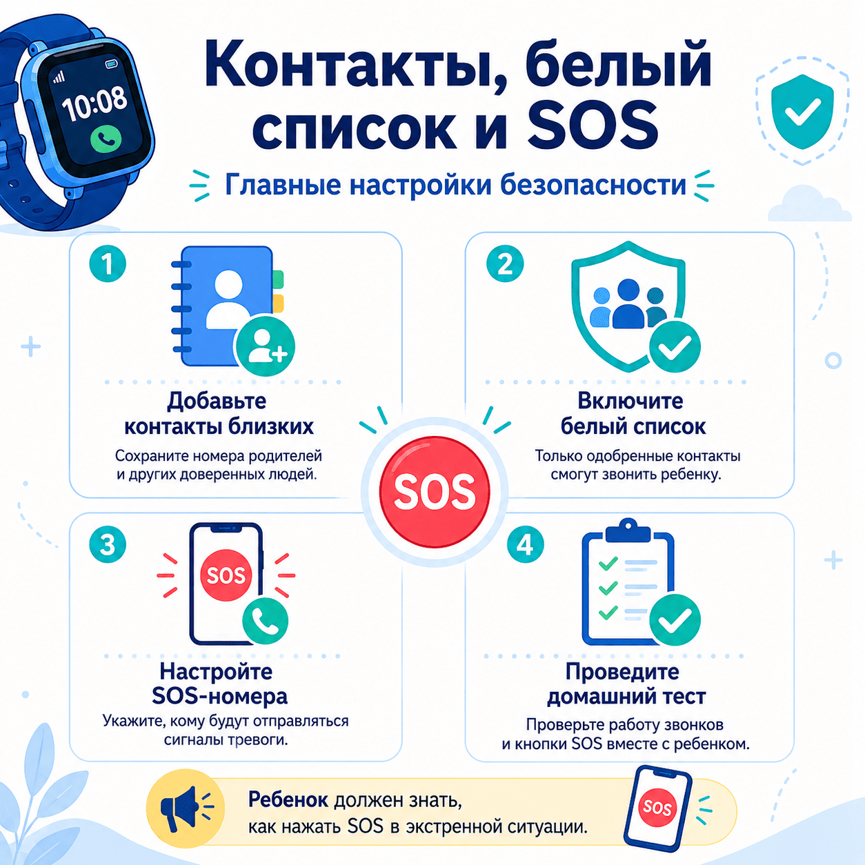 Как настроить звонки, контакты и SOS