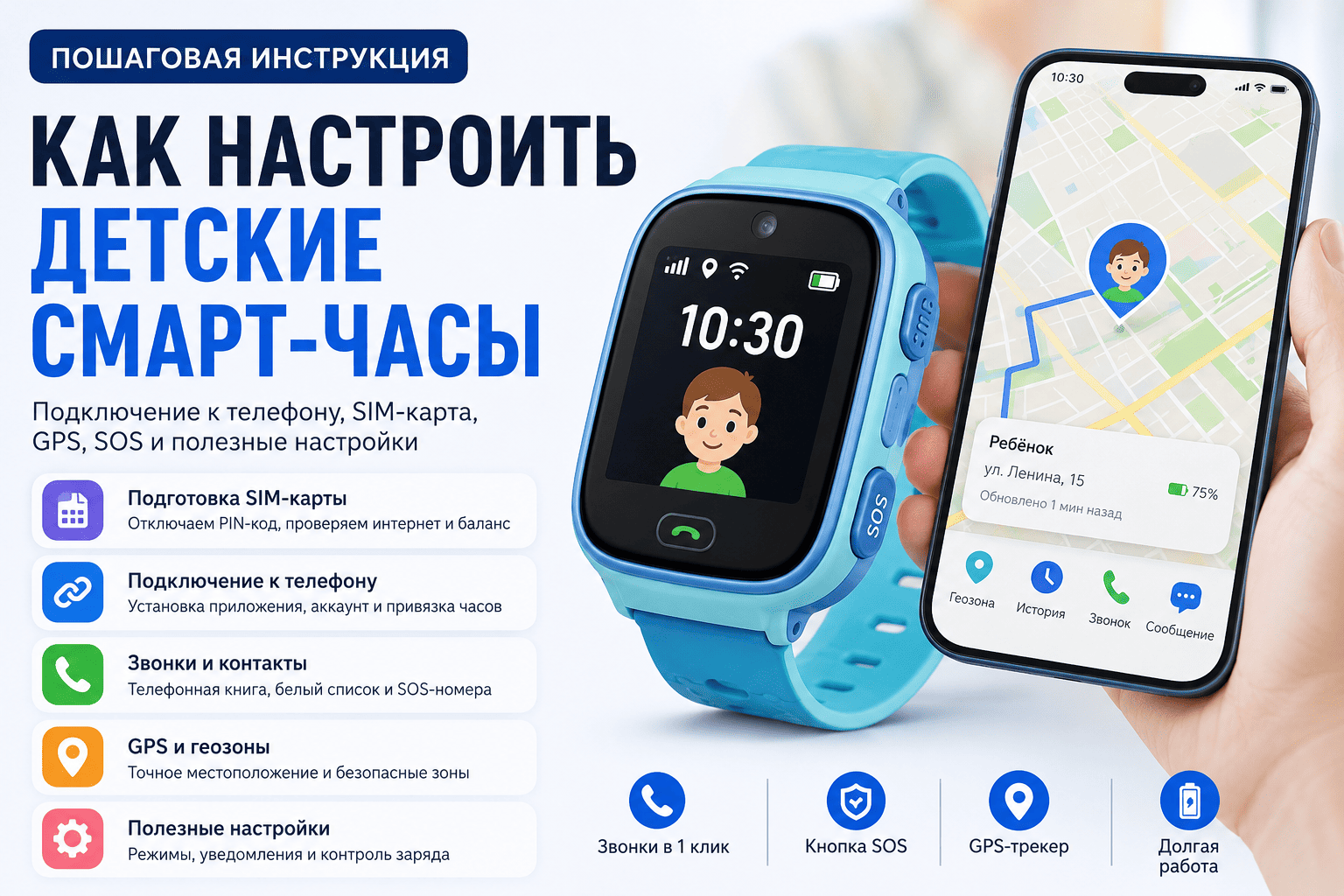 Как настроить детские смарт часы