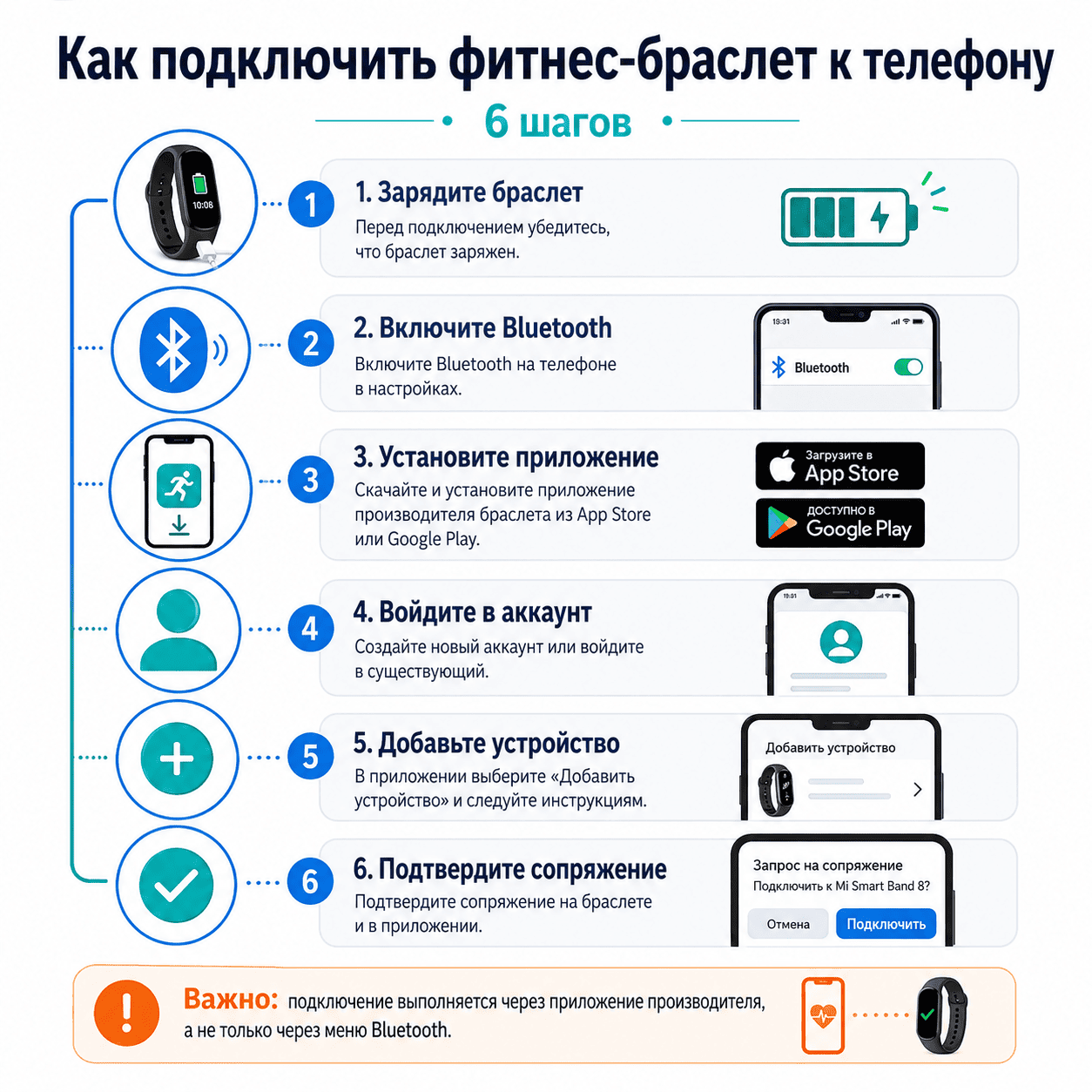 Как подключить фитнес браслет к телефону