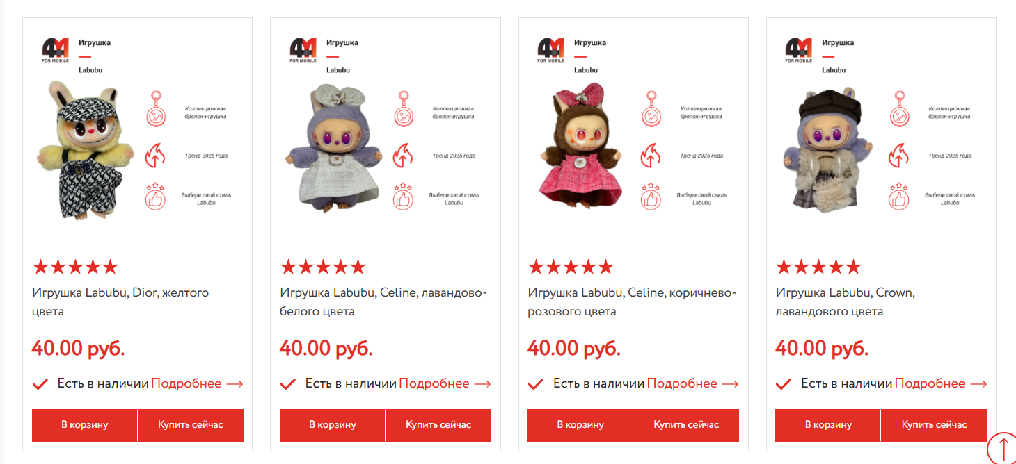 Каталог Лабубу в Беларуси