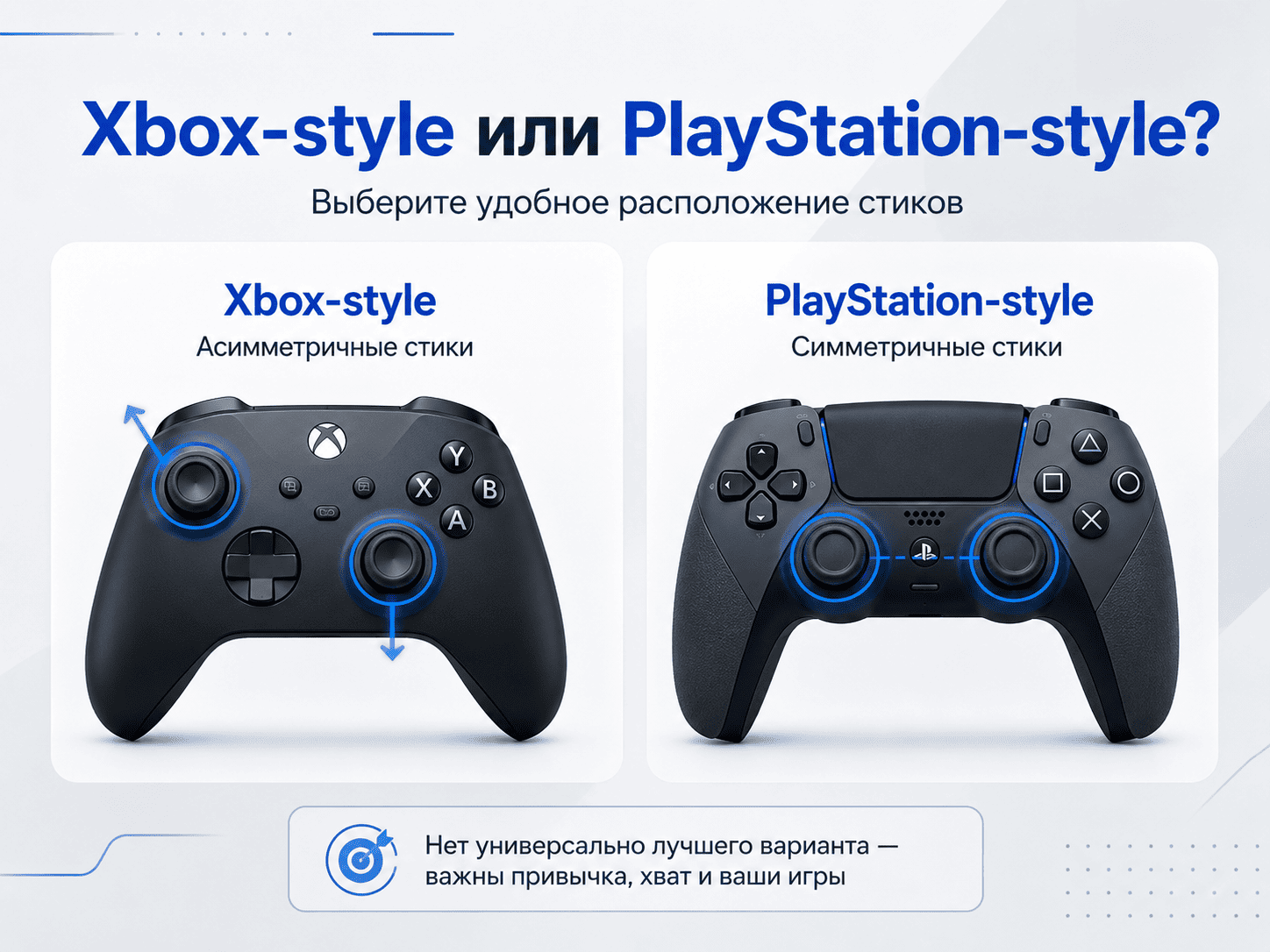 Xbox или PlayStation layout &mdash; какое расположение стиков выбрать