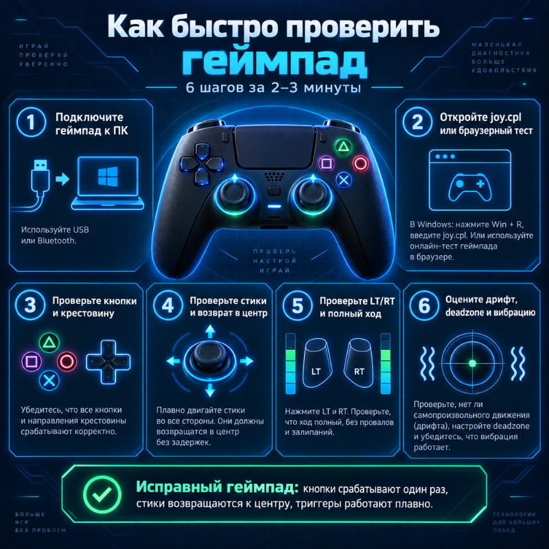 Как быстро проверить геймпад