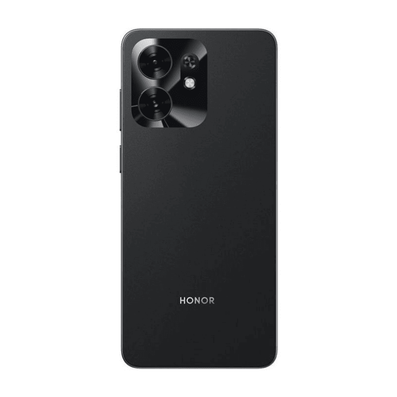 Honor X6d вид сзади, черный цвет корпуса, показаны камеры