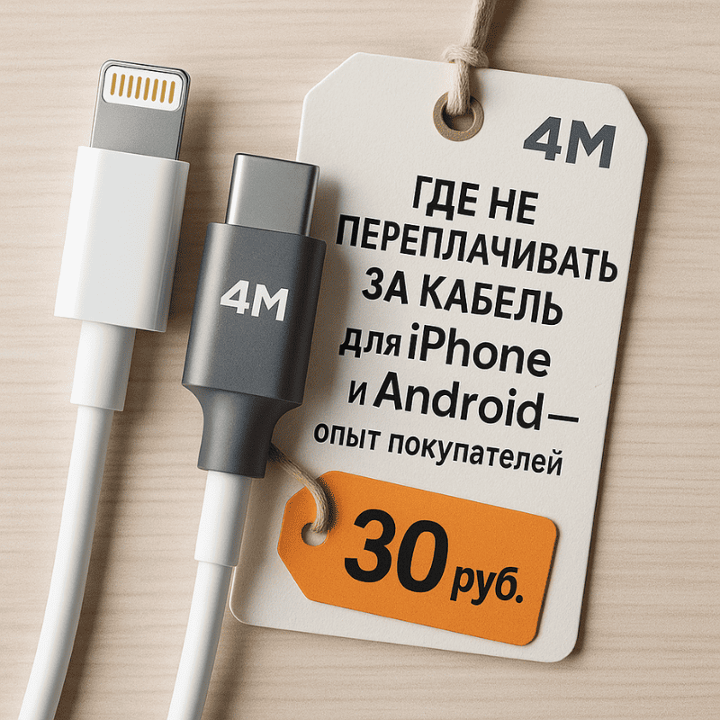 Где не переплатить за покупку кабеля для телефона