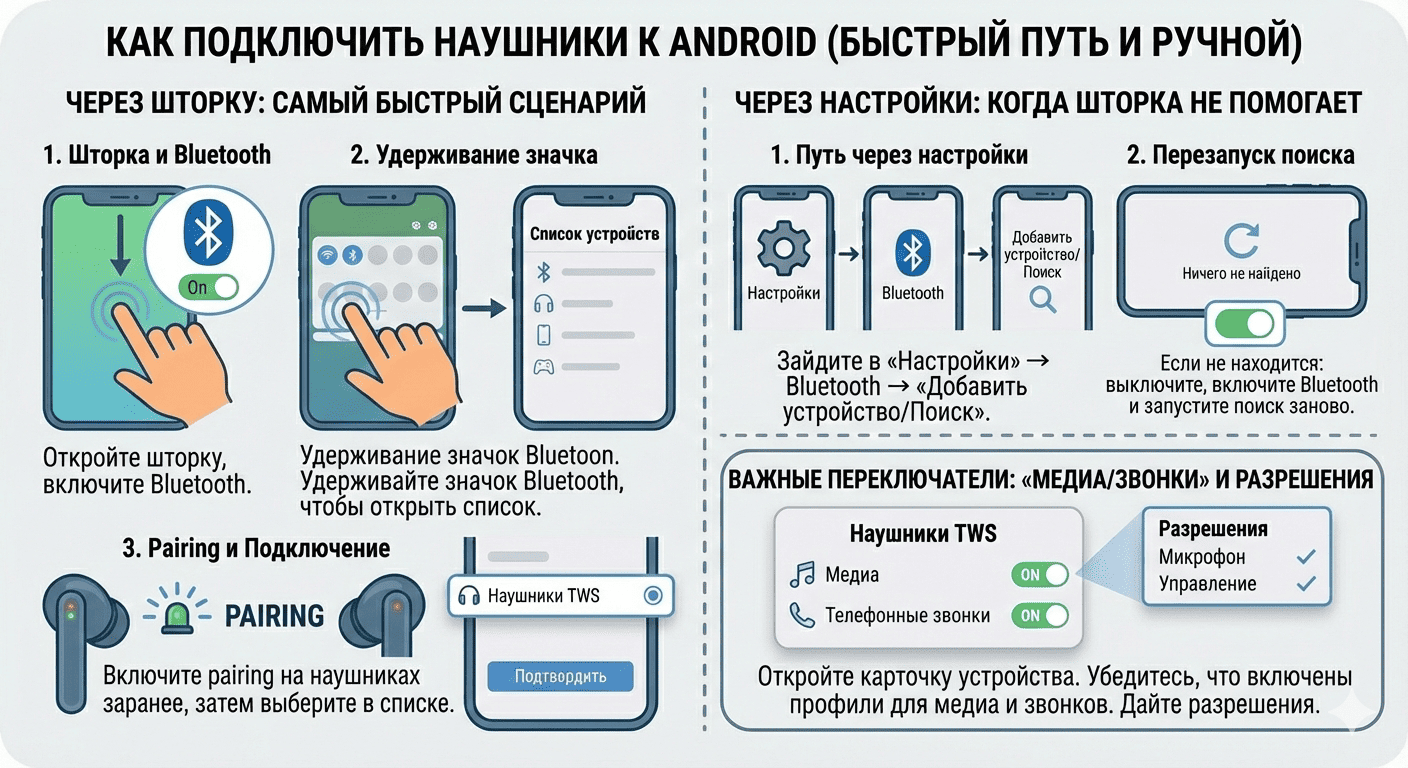 Как подключить наушники к Android