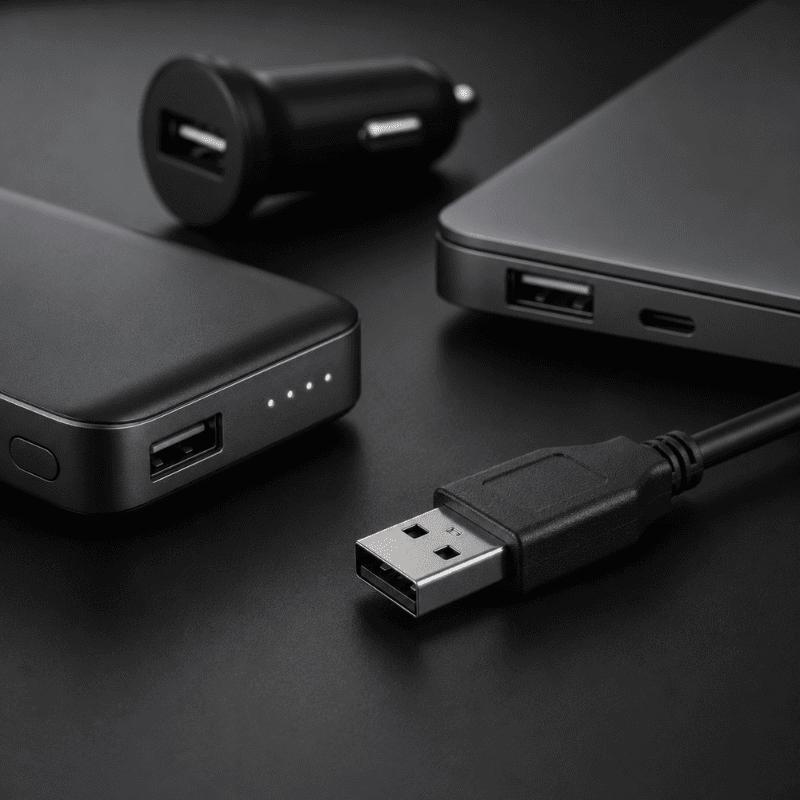 USB-A: порт на зарядных блоках, компьютерах и автоадаптерах