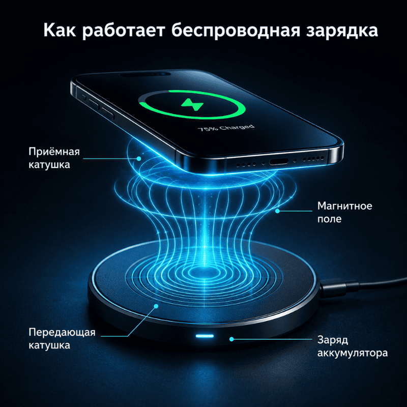 Как работает беспроводная зарядка