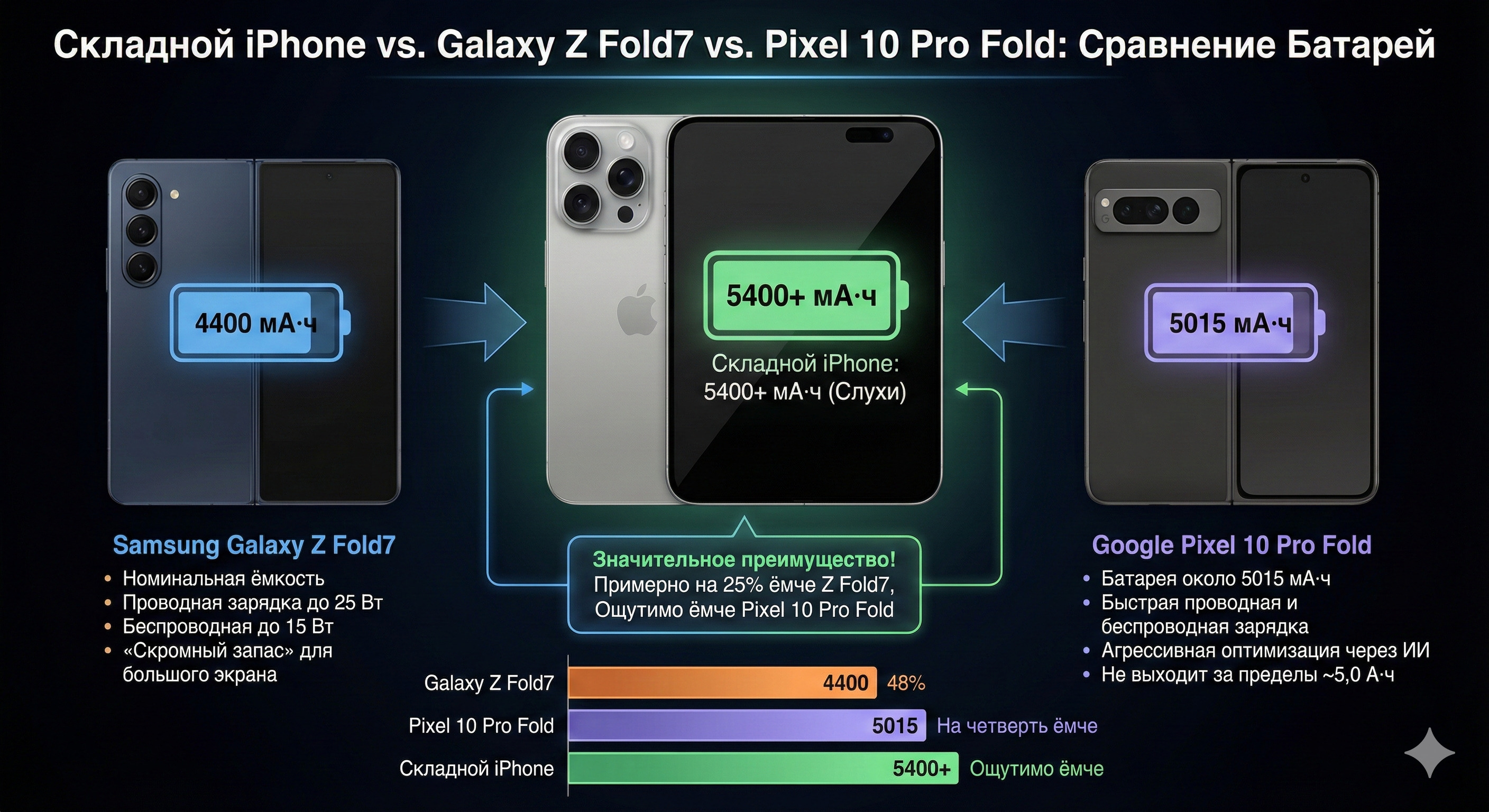 Как складной iPhone сотрится на фоне Samsung