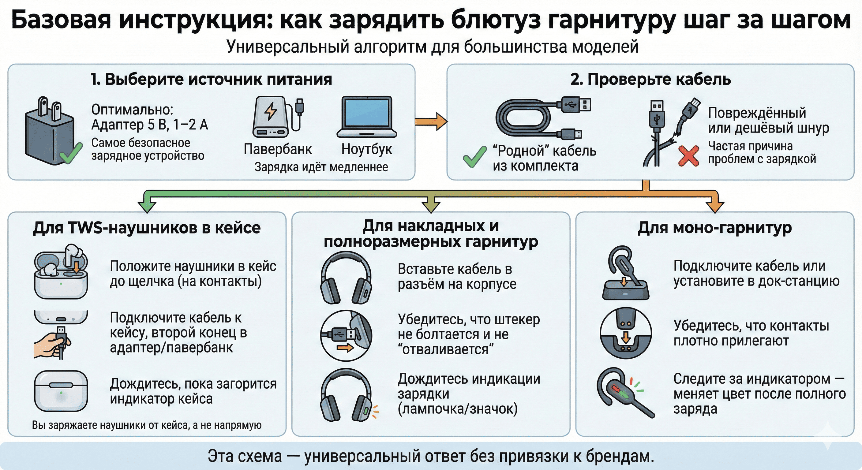 Инструкция по зарядке блютуз гарнитур