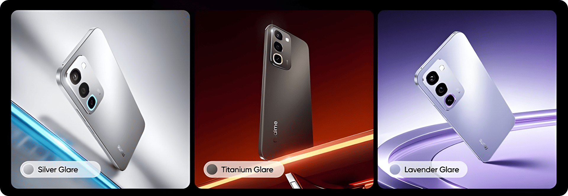 realme P4R 5G в нескольких цветах Lavender Glare, Silver Glare и Titanium Glare 