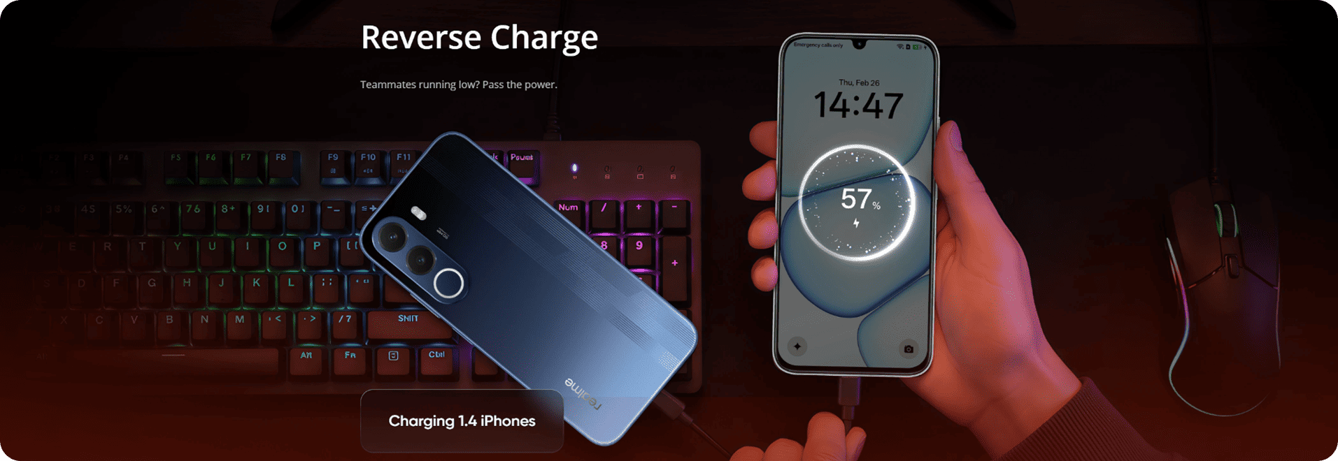 Realme P4x 4G имеет реверсивную зарядку мощностью 10 Вт для аксессуаров