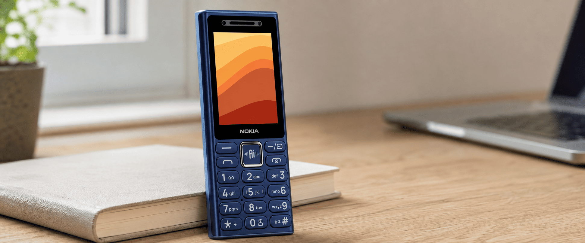 Nokia 125 4G 2nd Edition &mdash; визуализация кнопочного телефона в синем корпусе