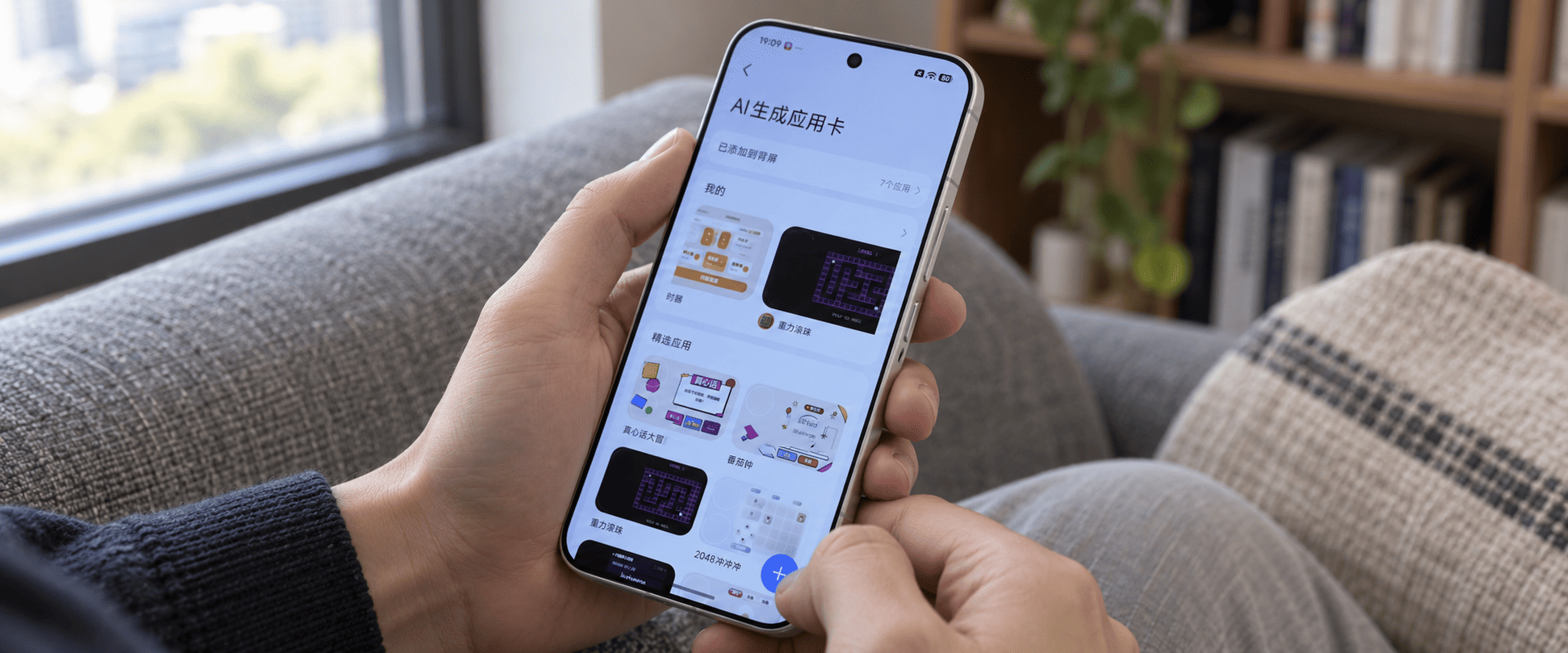 Xiaomi 18 Pro — визуализация смартфона в руках с открытыми мини-приложениями.