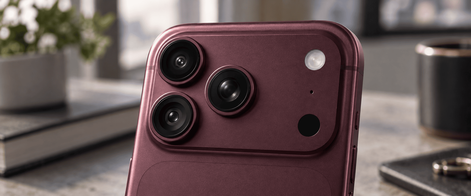 iPhone 18 Pro крупным планом с тройной камерой