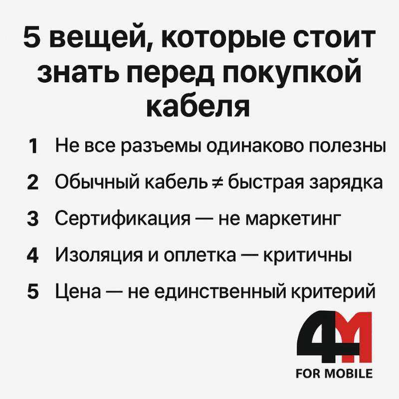 Что стоит знать перед покупкой кабеля для телефона