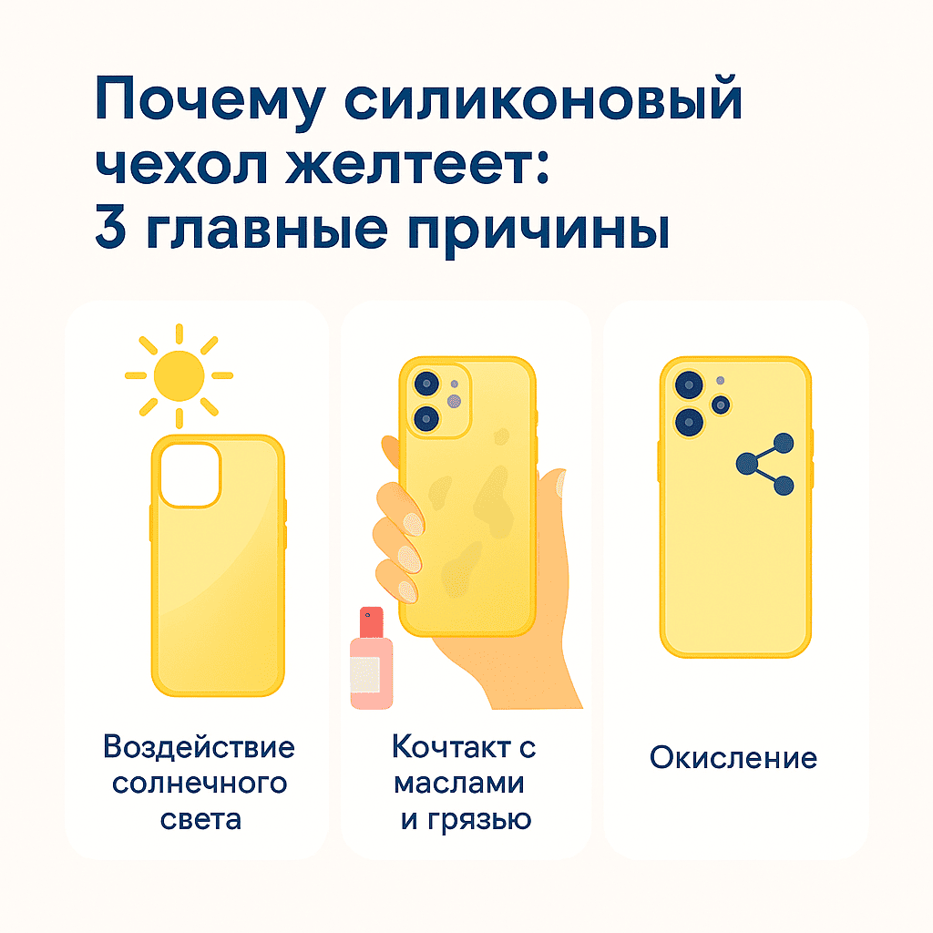 Почему силиконовый чехол желтеет
