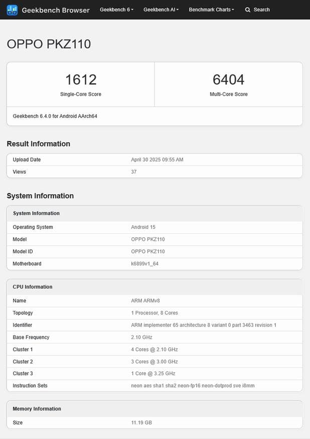 OPPO Reno14 характеристики